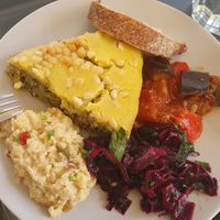 Pie, three sides and soup at En Deli Haga in Gothenburg