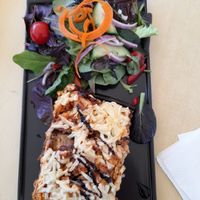 Eggplant lasagne with vegan cheeze at Wild Grounds Cafe in Morgan Park