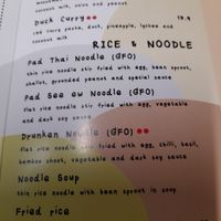 Rice and noodle dishes can be made vegan. Oyster sauce is mushroom. at Kaow Thai in Warwick