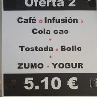 Menús de desayuno at Iru in San Sebastian
