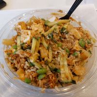 Large crunch bowl with tofu and pineapple, sans jalapeño at Aloha Poke Co. in Naperville