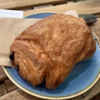 So so good! Flakey and warm pain au chocolat  at kave in West London