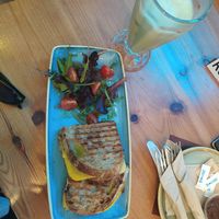 Cheese and caramelised onion toast 🍞 at kave in West London