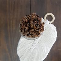 Cinnamon and macramé that we also sell, handmade by a local artisan/Canela y macramé, lo cual también vendemos, hecho a mano por una artesana oaxaqueña  at La Mirilla de los Sabores in Oaxaca