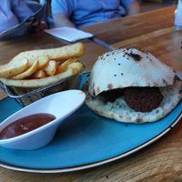 Vegan Burger at URBAN's Lounge Restaurant in Vienna