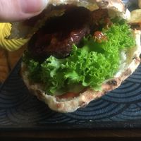 Vegan burger at URBAN's Lounge Restaurant in Vienna