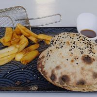Falafel burger at URBAN's Lounge Restaurant in Vienna