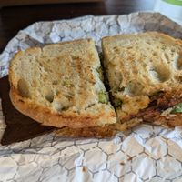 Bacon & Veggies Panini at Plain Talk Books & Coffee in Des Moines