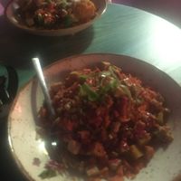 Harvest Bowl & Thai Peanut (sorry it’s blurry)! at Life Alive Organic Cafe in Cambridge