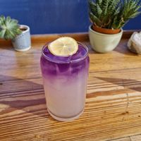 Lavender lemonade at Life Alive Organic Cafe in Cambridge