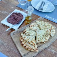 Pitta & fresh olive tapenade  at Orizontes in Zakynthos