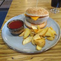 Tofu burger at Radharane - Gedimino in Vilnius