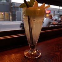 Fresh apple and cucumber juice at Palmyra's Kitchen in North London