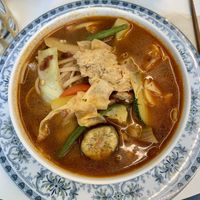 Noodle Soup! Spicy but delicious. You can ask for more/less spicy. Don’t chew on the chilis thougChili  at Sunny Bowl in Seoul