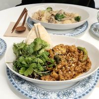 2 mains with 2 complimtentary sides (soup & salad) at Sunny Bowl in Seoul