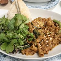 Chili tempeh ragout pasta at Sunny Bowl in Seoul