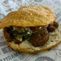 Crispy falafel sandwich at Operation Falafel in Dubai