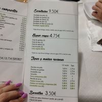 Menú at Tapería Esencia in Malaga