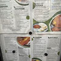 menu at Saravanaa Bhavan in Berlin