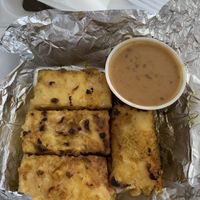 Tofu Satay with peanut sauce. So good!!! at Stanwood Thai in Stanwood