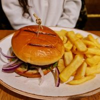 Vegan burger at Walnuts in Chislehurst