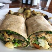 VG Garden wrap with tempeh bacon instead of eggs at Gillie's in Blacksburg