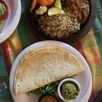 Vegetable fajita’s (order without cheese/sour cream)  at Serendiville in Tirana
