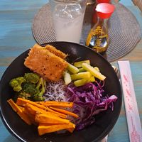 Crispy tofu coconut bowl (124 pesos) at Banh Mi in Guanajuato