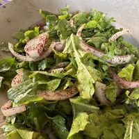 Salad with greens, onion and sumak   at Nasiba in Buqata