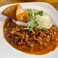 Veggie chilli (just ask for vegan option without sour cream)   at The Black Bull at Nateby in Kirkby Stephen