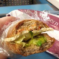 Close up to the tofu-carrots sandwich at Zenhäusern in Martigny