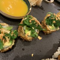 Crunchy mini roll with smoked tofu, mango sauce  at KitchA - Sticks & Rolls in Vienna