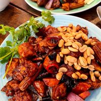 Vegan Kung Pao chicken at Bamboo Box in Katoomba