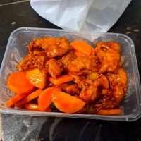 Vegan sweet and sour pork at Bamboo Box in Katoomba