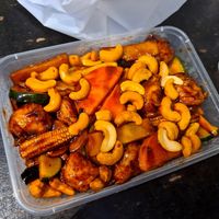 Vegan Kung pao chicken at Bamboo Box in Katoomba