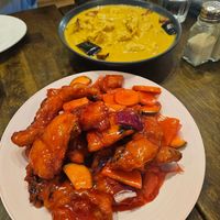 Sweet and sour fish + Malay chicken curry at Bamboo Box in Katoomba