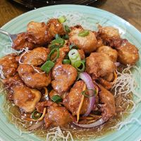 Pork in plum sauce at Bamboo Box in Katoomba