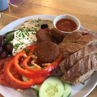Oriental breakfast (vegetarian because of the cheese, but you can order it without the cheese) 😉  at 15 süße Minuten Café - Bistro in Vienna