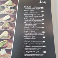 Menu at Aguacate Latin Food in Vienna