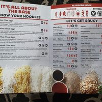 Allergen menu listing options at Noodle Box in Mooloolaba