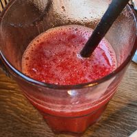 Strawberry smoothie at Leven in Sittard