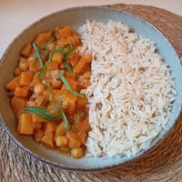 Pumpkin curry at Kumin Vegan Lezzetler in Istanbul
