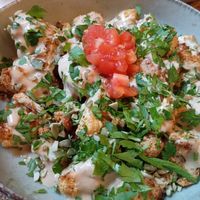Roasted cauliflower with tahini sauce at Kumin Vegan Lezzetler in Istanbul