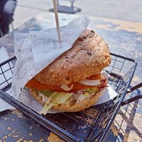 Fishless burger at Wat'is mit vegan in Berlin