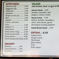 Menu at Leyla's Mediterranean Cafe in Cedar Park