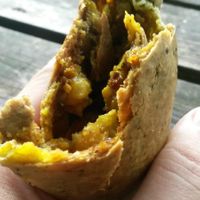 Mmmm.... Curried cauliflower pasty at National Trust Gibside Market Place Cafe in Gateshead