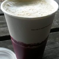 Pumpkin spiced soya latte at National Trust Gibside Market Place Cafe in Gateshead