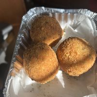 Arancini (marinara sauce on the side)  at Vegano Italiano - Food Truck in Ann Arbor