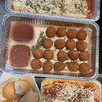Christmas dinner: Manicotti, Arancini , Lasagna, & breadsticks  at Vegano Italiano - Food Truck in Ann Arbor