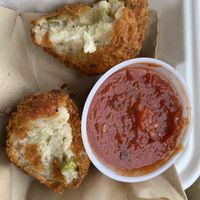 I was super lucky & Rosie let me taste two different versions of the Arancini before she added it to the menu ❤️  at Vegano Italiano - Food Truck in Ann Arbor